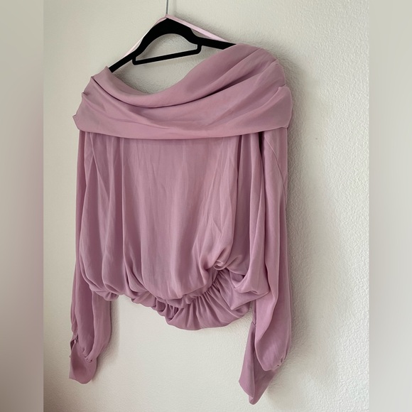 Free People Jenna Off-the-Shoulder Long Sleeve Blouse  - Moonlit Orchid - Picture 4 of 9
